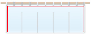 のれんのデザイン範囲 チチ仕立ての場合