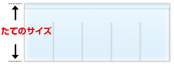 袋縫い仕立ての場合、のれんのたてのサイズは袋縫い部分を含みます。