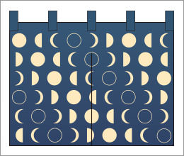 仕切りのれんにおすすめのデザイン 仕切りのれん 05 【月 のれん】